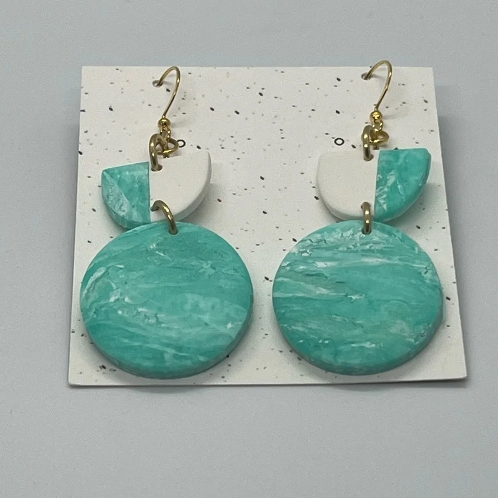 Turquoise Polymer Clay Earrings